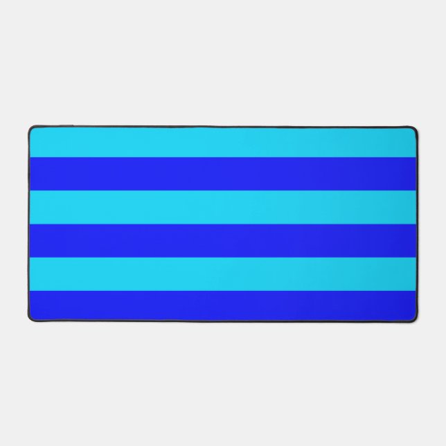 Light Blue and Dark Blue Stripes Design  Desk Mat (Front)