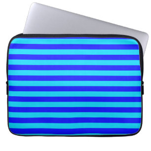 Light Blue and Dark Blue Stripes Design Laptop Sleeve