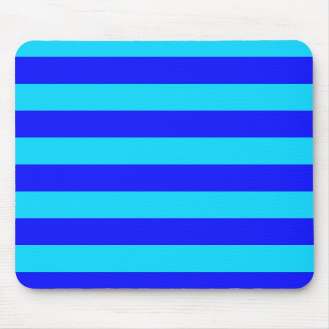 Light Blue and Dark Blue Stripes Design  Mouse Pad (Front)