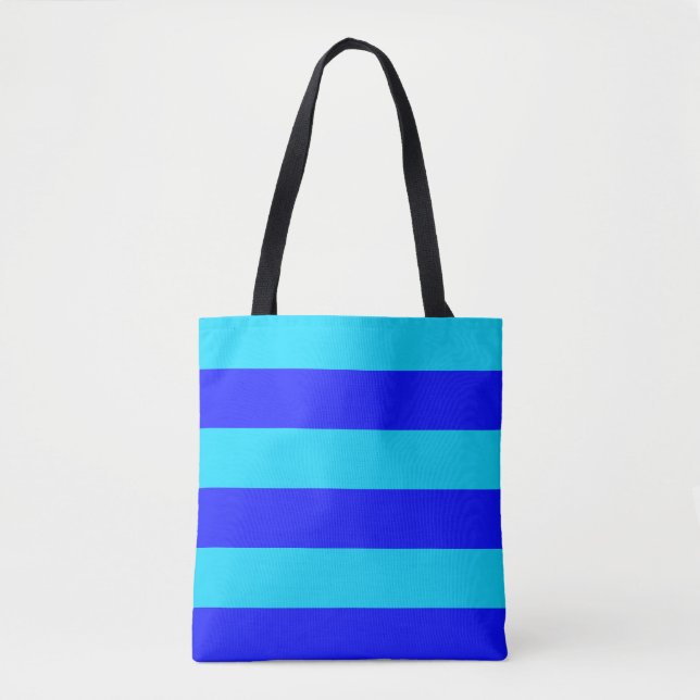 Light Blue and Dark Blue Stripes Design  Tote Bag (Front)