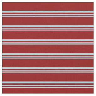 Light Blue and Dark Red Lined Pattern Fabric