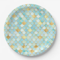 Light blue and gold Mermaid Scales
