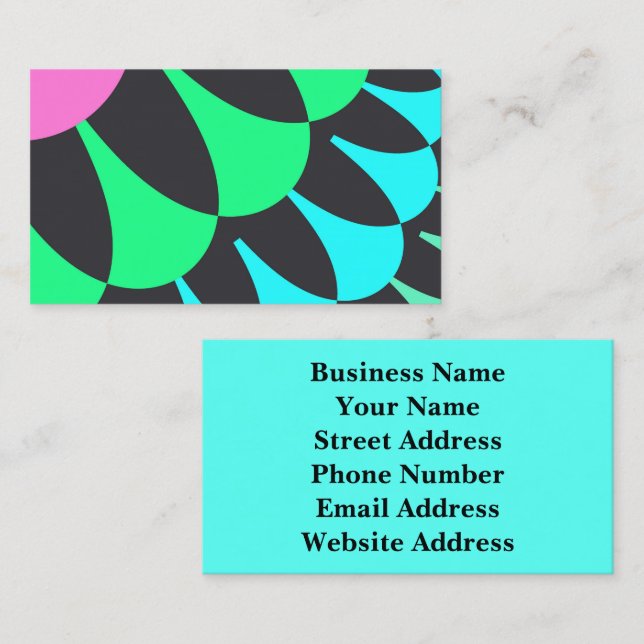 Light Blue and Green Scales Business Card (Front/Back)