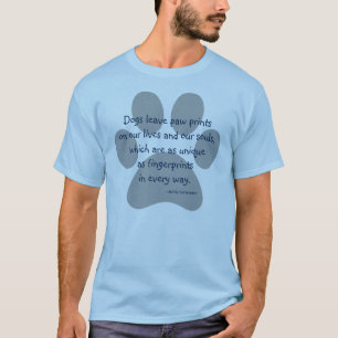 Light Blue and Grey T-shirt Dogs Leave Paw Prints
