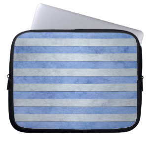 Light Blue and Grey Watercolor Stripes Pattern Laptop Sleeve
