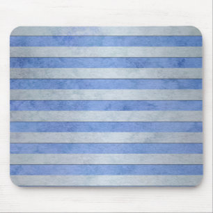 Light Blue and Grey Watercolor Stripes Pattern Mouse Pad