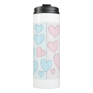 Light blue and pink heart tumbler