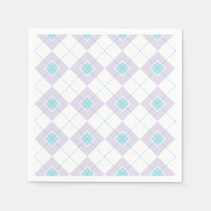 Light Blue and Purple Argyle Napkin
