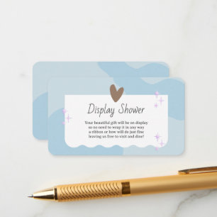 Light Blue and Star Baby Display Shower Enclosure Card