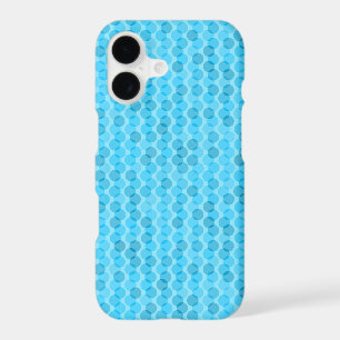light blue and turquoise layered polka dots