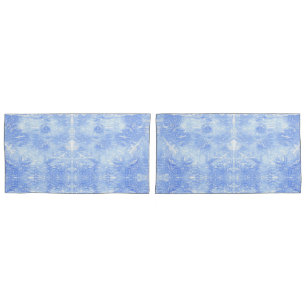 Light Blue and White Abstract Pillow Cases