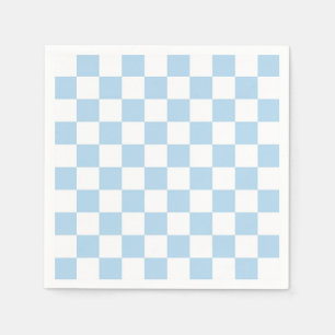 Light Blue and White Chequered Pattern Napkin