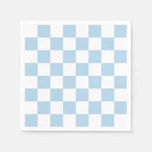 Light Blue and White Chequered Pattern Napkin