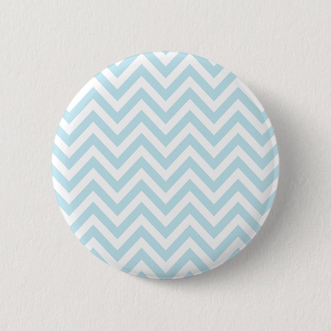 Light Blue and White Chevron Stripe Pattern 6 Cm Round Badge (Front)