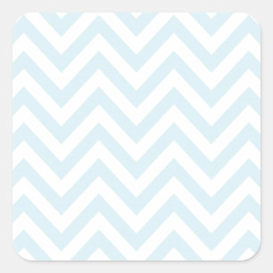 Light Blue and White Chevron Stripe Pattern Square Sticker