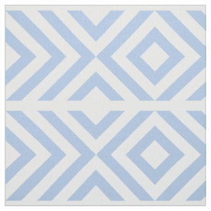 Light Blue and White Chevrons, Diamonds Geometric Fabric