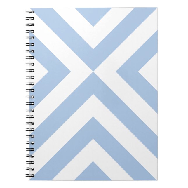 Light Blue and White Chevrons Notebook (Front)