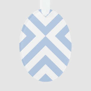 Light Blue and White Chevrons Ornament