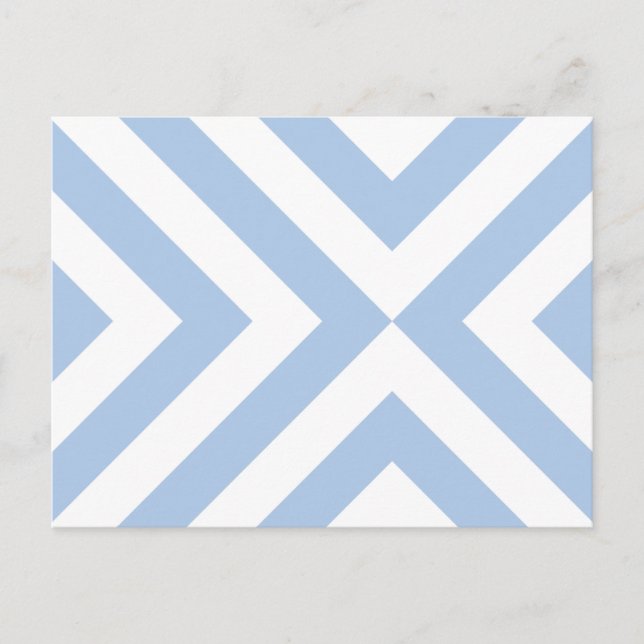 Light Blue and White Chevrons Postcard (Front)