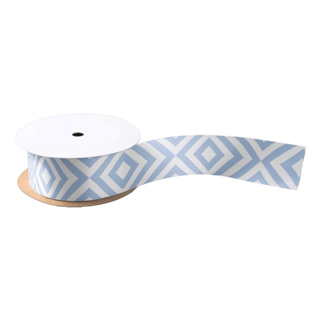 Light Blue and White Chevrons Satin Ribbon (Spool)