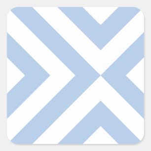Light Blue and White Chevrons Square Sticker