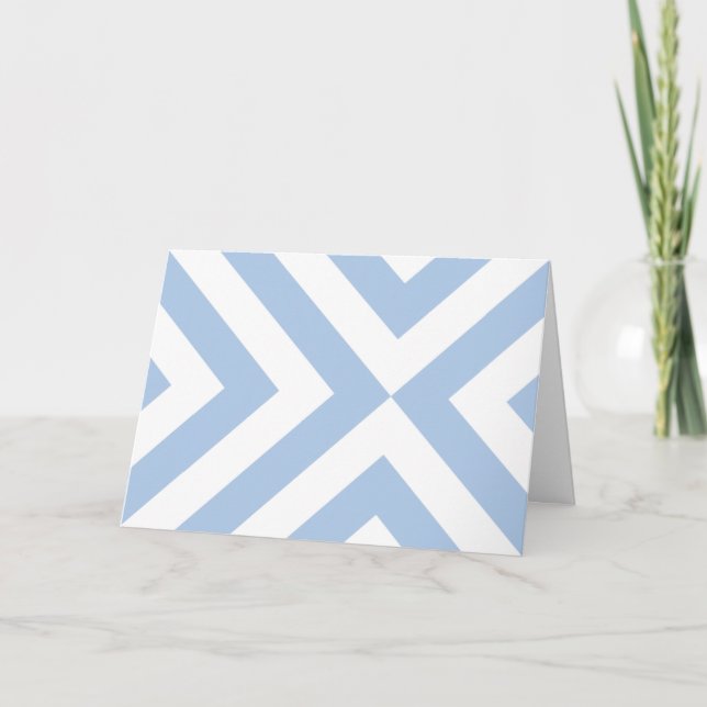 Light Blue and White Chevrons Thank You Card (Front)