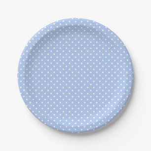 Light Blue and White Dot Paper Plates