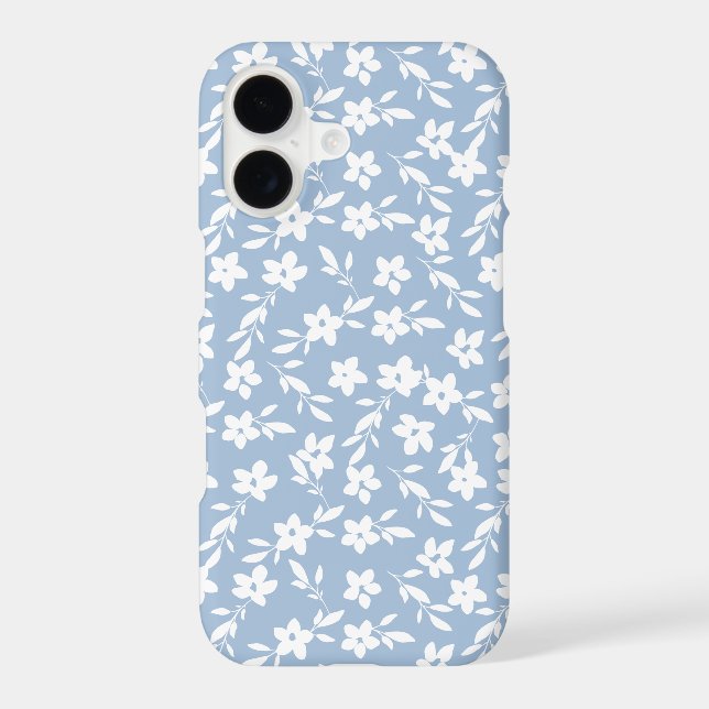 Light Blue and White Flower Silhouettes (Back)