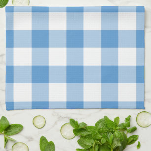 Light Blue and White Gingham Pattern Tea Towel