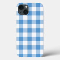 Light Blue and White Gingham Plaid