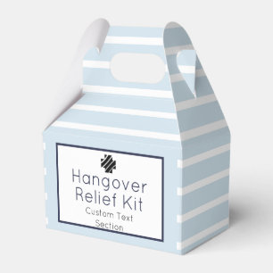 Light Blue and White Hangover Relief Kit Favor Box