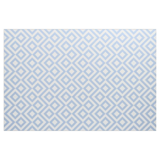 Light Blue and White Meander Geometric Pattern Fabric (Fat Quarter)