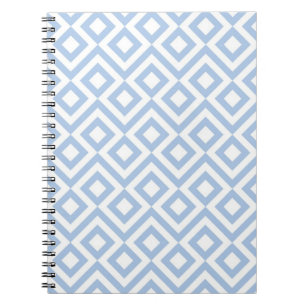 Light Blue and White Meander Notebook