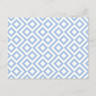 Light Blue and White Meander Postcard