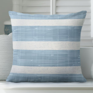 Light Blue and White Striped Pillow