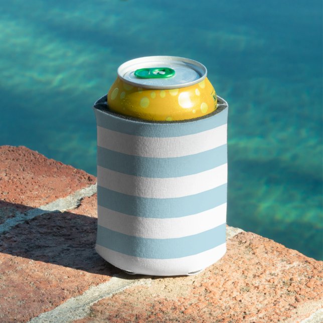 Light Blue and White Stripes Can Cooler (In Situ Pool)