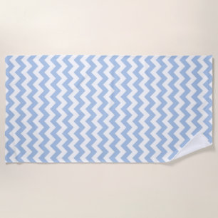 Light Blue and White Zigzag Beach Towel
