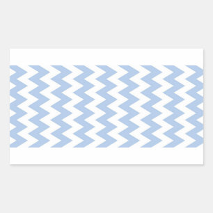 Light Blue and White Zigzag Rectangular Sticker