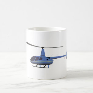 Light Blue and Yellow Helicopter Coffee Mug