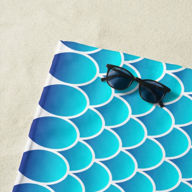 Light blue Animal Skin abstract pattern Beach Towel (In Situ)