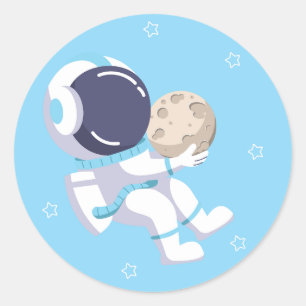 Light Blue Astronaut - Classic Round Sticker