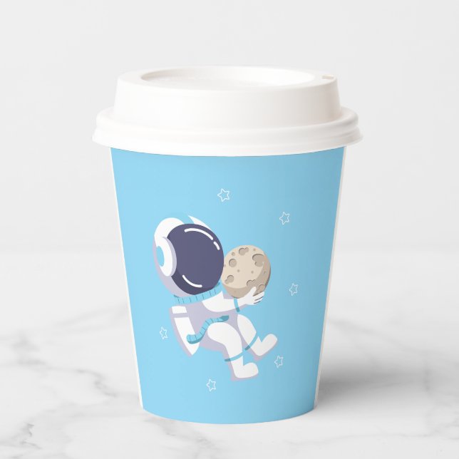 Light Blue Astronaut - Mug Paper Cups (Front)