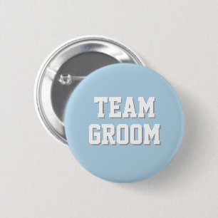 Light Blue Athletic Letters Team Groom 6 Cm Round Badge