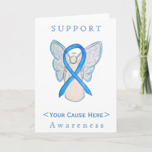 Light Blue Awareness Ribbon Angel Customised Card