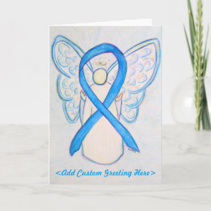 Light Blue Awareness Ribbon Angel Greeting Card