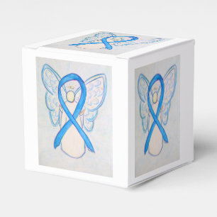 Light Blue Awareness Ribbon Angel Party Favour Box