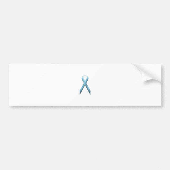 Light Blue awareness ribbon Bumper Sticker (Front)