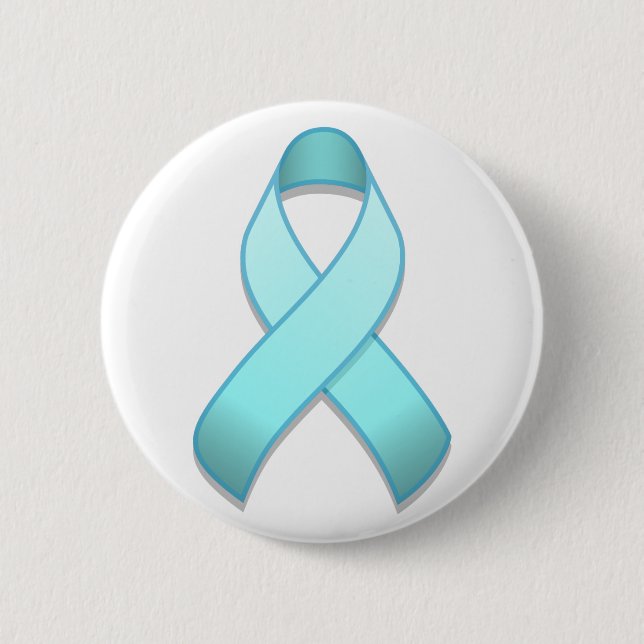 Light Blue Awareness Ribbon Button (Front)