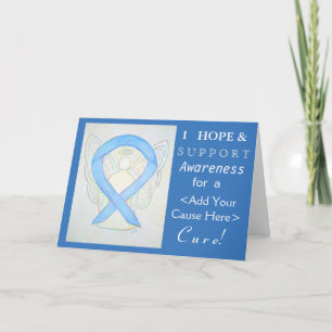 Light Blue Awareness Ribbon Custom Cause Cards