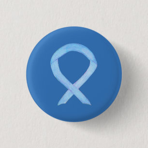 Light Blue Awareness Ribbon Customised Pin Buttons
